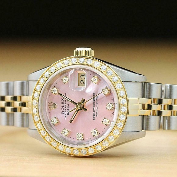 Rolex Pink Datejust 18kt Gold Ladies Watch! Mint condition! - Picture 3 of 6